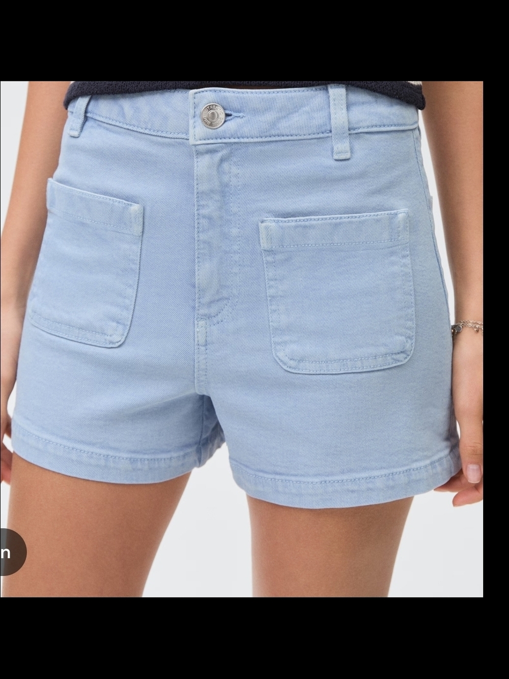 NY and Co Soho Light Blue Front-Pocket Casual Women's Stretchy Shorts